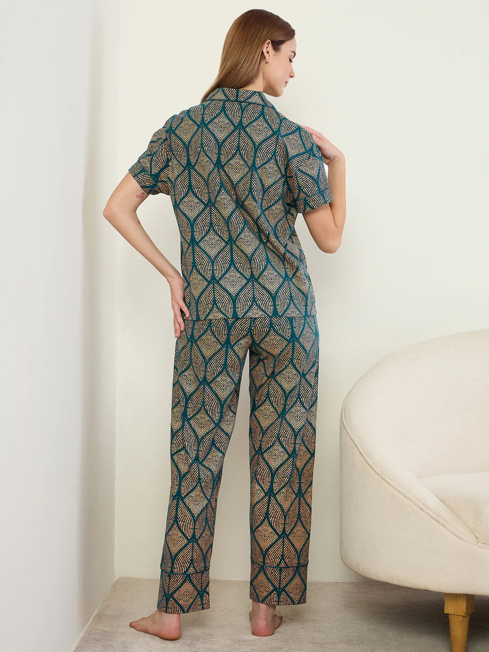 Sweet Dreams Geometric Night Suit