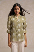SCHECZZAR Olive Floral Shirt